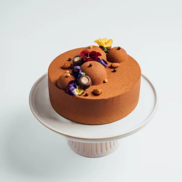 Dark Chocolate Almond Birthday Cake