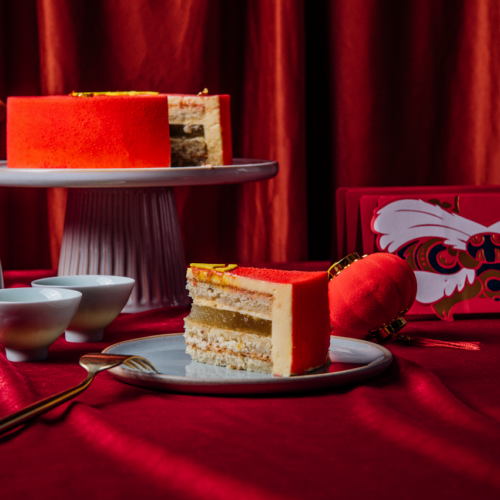 Serving Red Velvet Cake Slice on a Plate