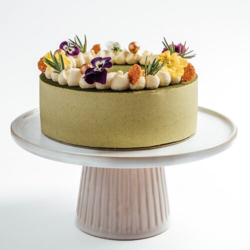 Matcha Yuzu cake side view