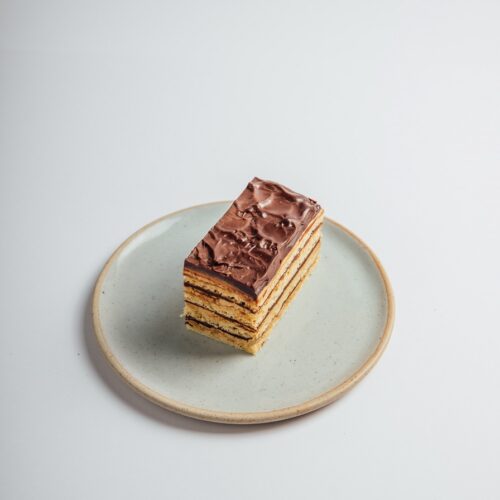 Opera (Gluten Free and Gelatine Free) slice served on a plate